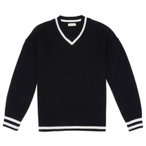 제제 남성용 라인 브이넥 밑단 스트라이프 니트