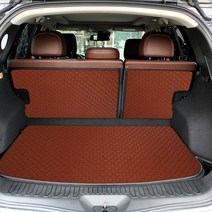 지엠지모터스 퀼팅 가죽 트렁크매트 풀세트, QM6(2023~LPG전용), 브라운, 르노삼성