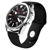 구스페리 갤럭시워치5/워치5pro/워치4/워치4클래식/액티브1/2/워치3 20mm 실리콘 스트랩 밴드 (40/41/42/44mm 호환 가능), 블랙, 1개