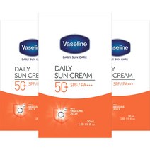 바세린 데일리 선크림 SPF50+ PA+++, 50ml, 3개