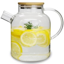 미르 해피브루 내열유리 눈금 티포트, 투명, 1.8L