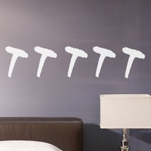 이니셜 스티커 5p 2세트, 흰색 t