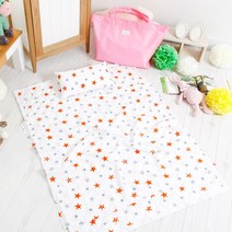 코니아일랜드 풍기인견 홑이불세트 별오렌지 구름솜