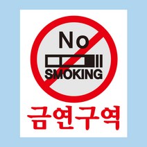 뭉키데코 사인 NO SMOKING 금연구역 금연스티커, 140 x 200 mm, 1개