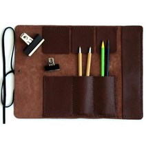 램램 가죽 필통 roll, brown, 1개
