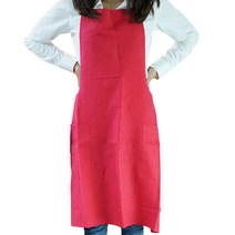 데베카 폴란드 린넨 에이프런 앞치마, 루비레드, 1개