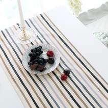 아포아룸 네츄럴 스트라이프 방수 러너, 그레이, 40 x 108 cm