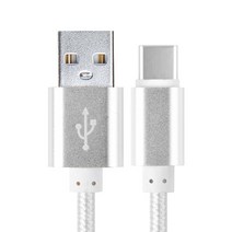 칼론 USB 3.1 C타입 메탈 고속충전 케이블 2m, KC-CC200, 실버