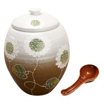 LKmade 엘케이메이드 옹기 투톤 쌀항아리 10-12kg, 해바라기