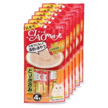 이나바 차오 츄루 고양이 파우치 간식 56g, 닭가슴살, 6개