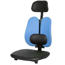 체어포커스 기능성 엔젤좌식 G06 요추 헤드 의자 인조가죽, 스카이블루