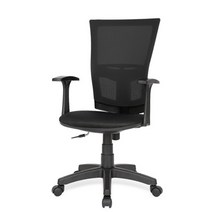 체어포커스 쿨링백 C1 노헤드 의자 메쉬, 블랙