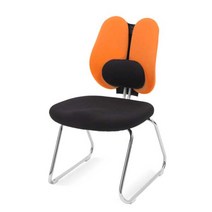 체어포커스 스쿨 ACW-FZ 요추형 팔무 듀얼 고정의자 인조가죽, 오렌지