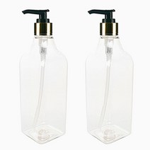 병도매닷컴 사각 투명 디스펜서 검정골드캡 DNS 500, 2개입