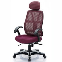 스마트퍼니처 에어메쉬 의자 대 도금발, 레드&레드