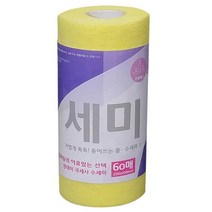 세미 원데이 극세사 수세미 옐로, 60매, 1개