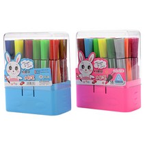 블루마토 미니 사각통 사인펜 18색 케이스 No.2578-18, 랜덤 발송, 2세트