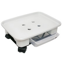 플라팜 이동식 직사각 화분받침대 4호, 화이트