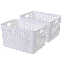 리버그린 다용도 수납 바스켓 3042, 화이트, 2개