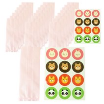 황씨네도시락 반투명 M봉투24p + 애니멀 스티커 원형 24p, 1세트