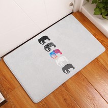 리빙팝 주방욕실 미끄럼방지 곤충과 동물 일러스트 발매트, B7