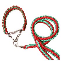 블럭마트 대형견 로프목줄세트 색상번호12, 1세트