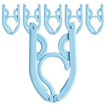 리버그린 여행용 접이식 옷걸이, 블루, 6개입