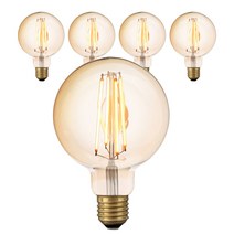 씨티오 LED COB 엔틱램프 5W G95, 전구색, 5개