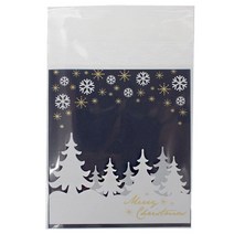 피크닉하우스 크리스마스 밤하늘 접착 포장봉투, 혼합 색상, 50개입