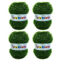 행복뜨기 반짝이 명품 수세미실 4p, 4 카키