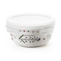 ZEN 메도우 플라워 원형 밀폐용기 소, 350ml, 1개