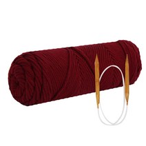 쁘띠목도리 DIY 올뉴 코튼롤 뜨개실 4p + 줄바늘 7mm + 도안, 36번 와인, 1세트