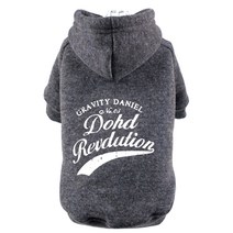 이코디 강아지 심플 스트릿 후드 티, 영문 그레이