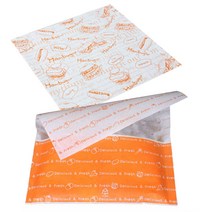 SR 햄버거 포장지 주황 50p + 토스트봉투 주황 50p, 50매, 1세트