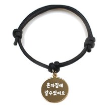 펫츠룩 굿모닝 블랙 반려동물 목걸이 M + 메탈원형 팬던트 S, 골드(혼자집에갈수있어요), 1개