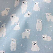 르우 패브릭 원단 아기곰, 블루