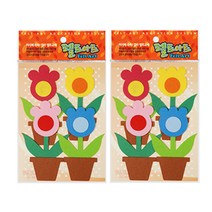 동기오피스 펠트아트 화분꽃 4p x 2세트, 화분꽃 A(DF-1067)