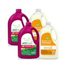 아토세이프 액체 세탁세제 본품 2.5L 2p + 섬유유연제 후리지아 본품 2.5L 2p, 1세트