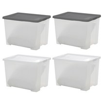 엔플라스틱 스칼렛 리빙박스 80L 그레이 2p + 화이트 2p, 혼합 색상, 1세트