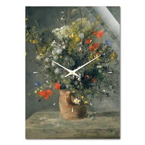 더윤 레티나 명화 벽시계 르누아르 화병과 꽃 30 x 42 cm, 혼합 색상