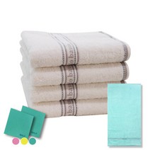 송월타월 아날도바시니 버블 세면타올 4p + 버블 바스타올 옥색 + 독일행주 2p 랜덤 발송, 아이보리, 1세트