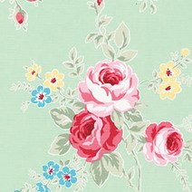 르시앙 코튼 플라워슈가 스프링플라워 패브릭원단, 민트