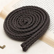 해피베어스 오시도리 꽈배기 웨이빙 끈 18mm, 다크 브라운, 2개입