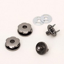 해피베어스 플라워 자석 단추 2p 세트 17mm, 메탈그레이, 4세트