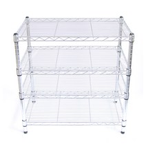 코랙코리아 25파이 산업용 메탈랙 4단 350 x 900 x 900 mm, 실버