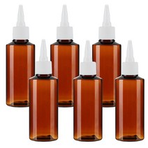 병도매닷컴 갈색 투명 뾰족 흰색마개 공병 AC100, 100ml, 6개입