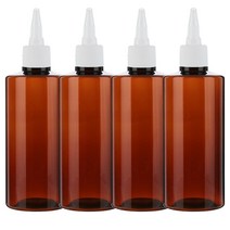 병도매닷컴 갈색 투명 뾰족 흰색마개 공병 AC200, 200ml, 4개입