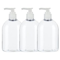 병도매닷컴 AB300 투명 디스펜서 투명 마개 공병, 300ml, 3개입