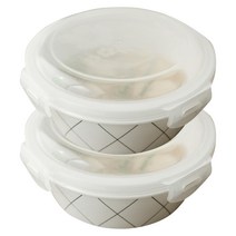 하우밍 모던 아가일 도자기 밀폐찬통 특대, 2개입, 단품