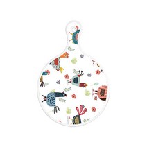 로엠디자인 서빙 도마 보드 원형, 닭패턴, 1개